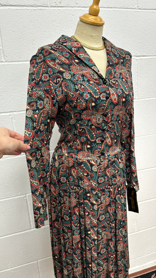 ‘Terry Rowan Collection’ Paisley Vintage Midi Dress