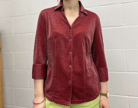 Red Glitter Blouse by Canda