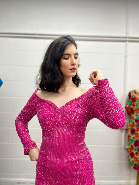 Pink Sequin Cocktail Dress by Sterling