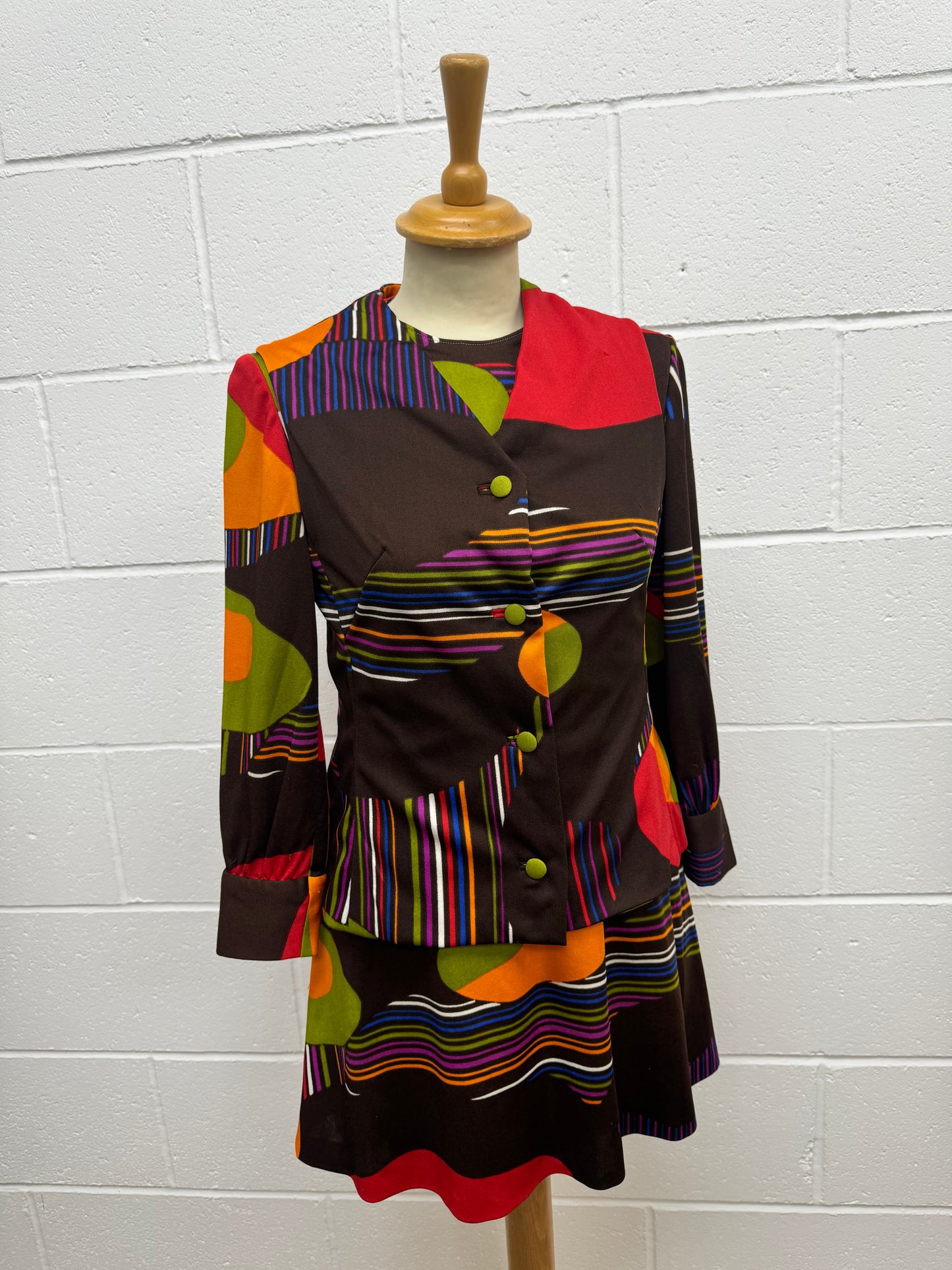 Dress & Waistcoat 70s Two Piece