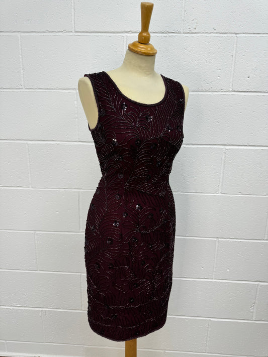 ‘Day Meets Night’ burgundy sequin cocktail dress