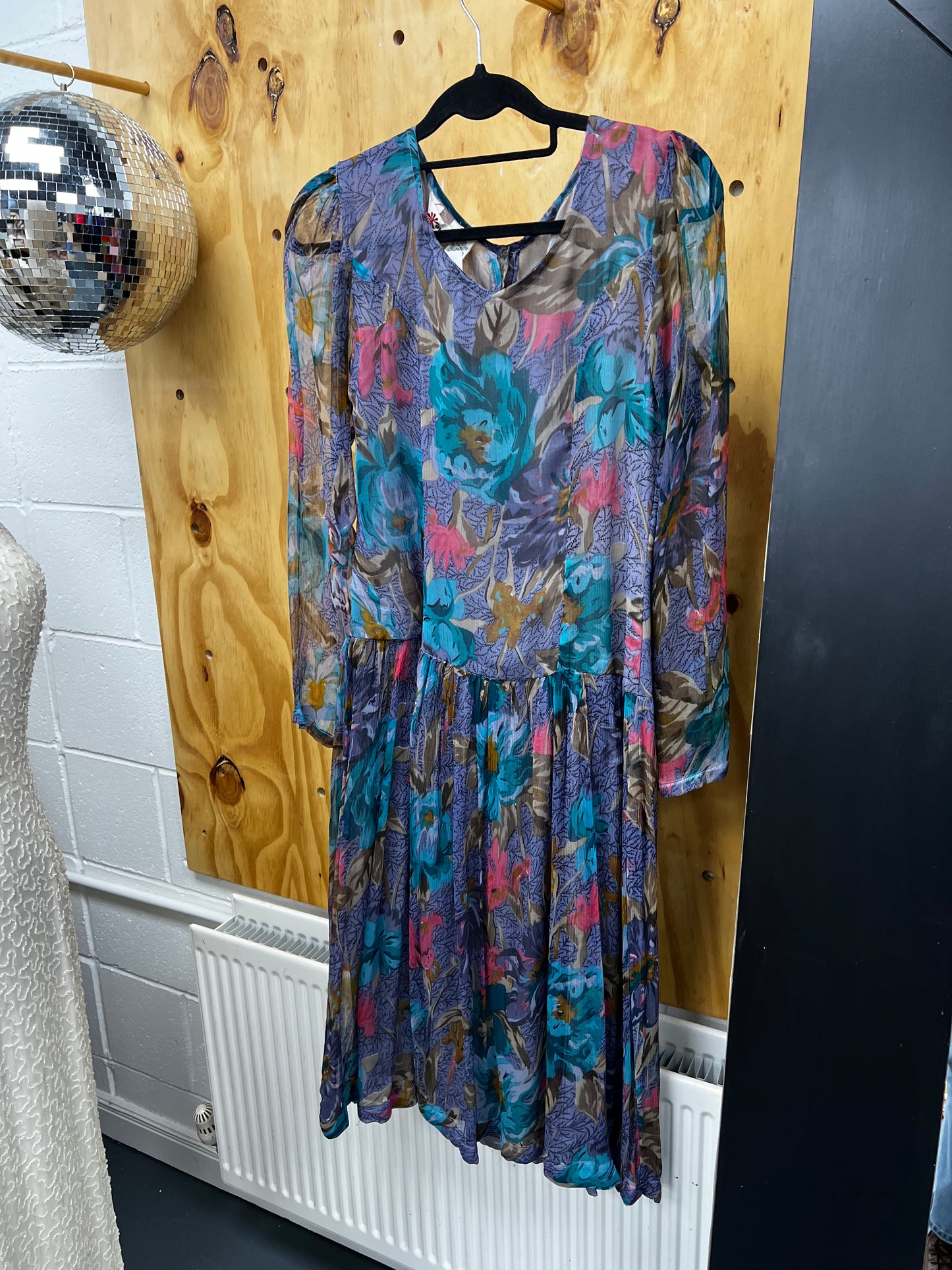 Whimsical 70s Floral Chiffon Dress