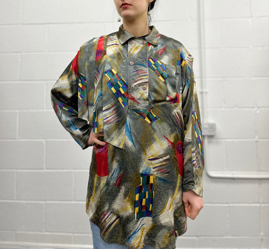 80s Abstract Blouse